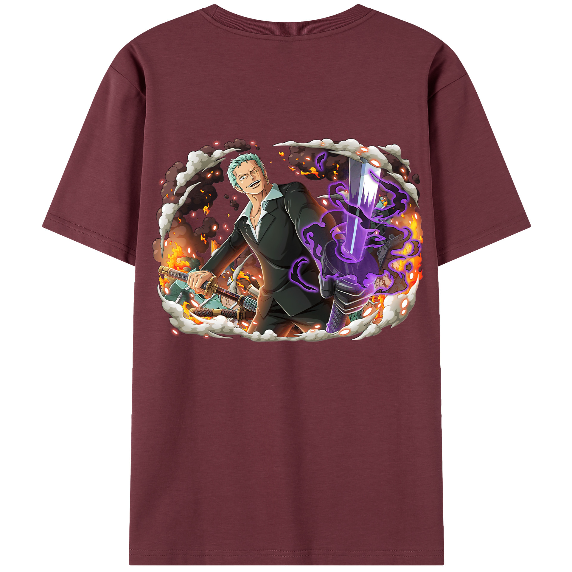 ワンピース ロロノア・ゾロ ONE PIECE Roronoa Zoro 綿100％半袖Tシャツ（背面プリント）